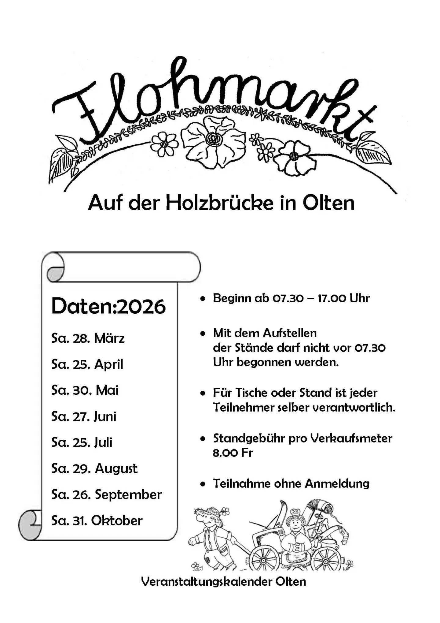 Flohmarkt auf der alten Holzbrücke, Olten